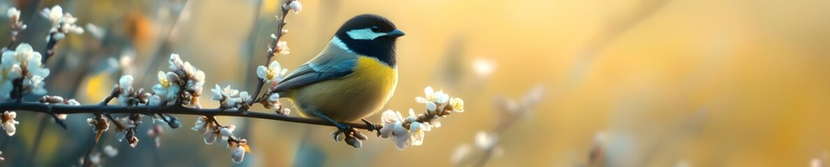 Fototapeta premium yellow bird in the spring