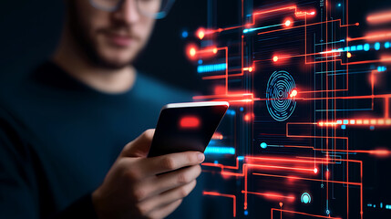 Exploring digital security features technology hub infographic modern environment close-up view user experience