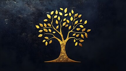 luxurious gold tree logo. represents growth, stability, nature, and prosperity. ideal for eco-friendly brands, luxury wellness products, financial services, or sustainable businesses. 