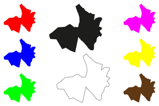 Dholpur city (Republic of India, State of Rajasthan) map vector illustration, scribble sketch Dhaulpur map