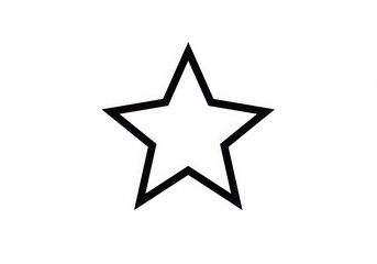 Obraz premium A simple black outline of a five pointed star centered on a plain white background surface view