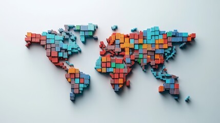 Global population distribution map world graphic design colorful abstract demographics