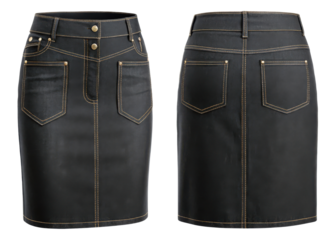 Stylish black skirt mockup featuring sleek design with pockets and contrasting stitching, perfect for showcasing fashion ideas