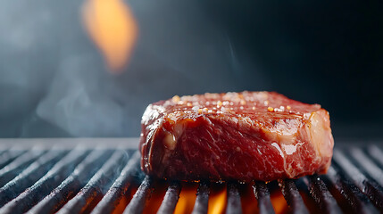 Grilling succulent steak backyard bbq food photography evening atmosphere close-up view culinary art