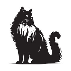 Majestic Birman silhouette, embodying agility and beauty - Birman illustration - Birman vector - cat silhouette

