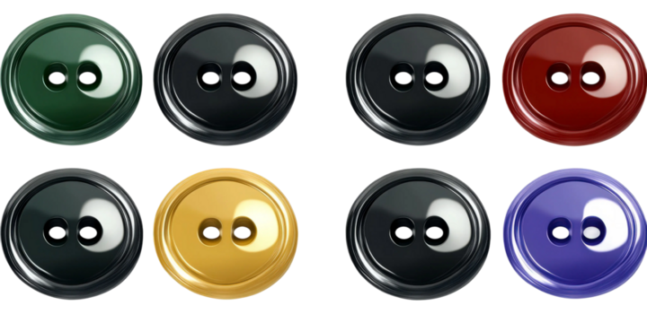 Colorful Buttons in Various Shades Arranged in a Gridded Pattern Highlighting the Unique Textures and Shapes of Each Button Type