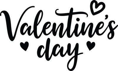 Fototapeta premium Valentine's Day Typography, Hearts, Handwritten Script Lettering on Transparent