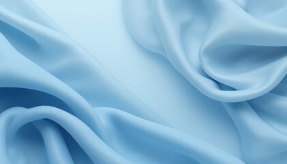 Obraz premium Elegant Light Blue Silk Fabric Texture Smooth, Luxurious Drape and Soft Waves