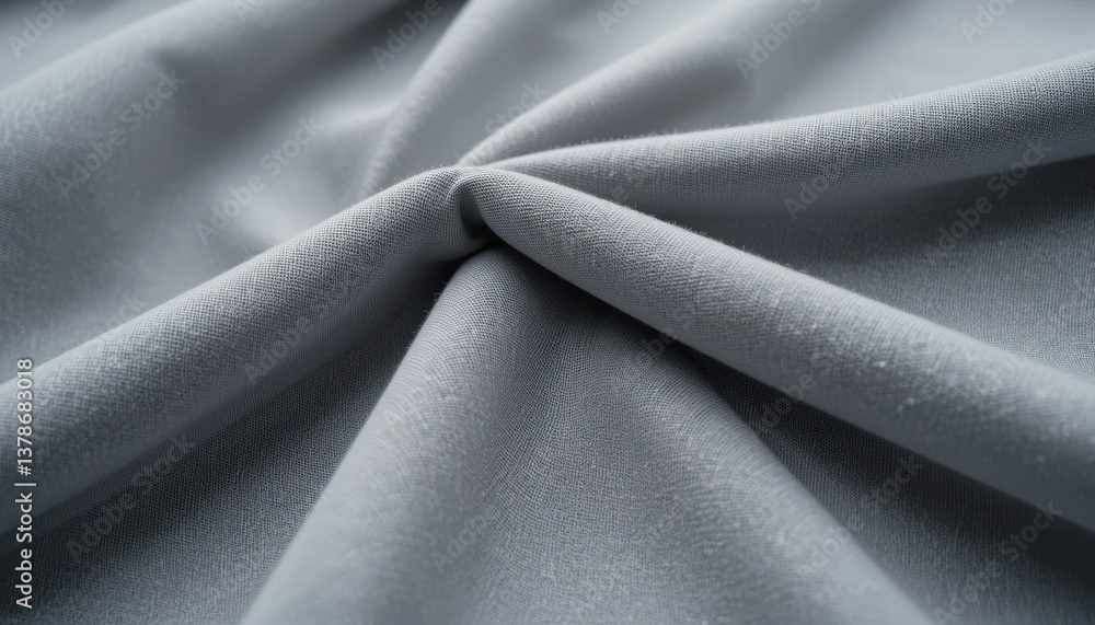 Poster textured gray fabric close-up soft, draped material with subtle wrinkles and smooth surface