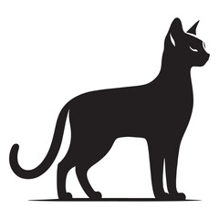 Shadowed Bombay silhouette, creating a mysterious allure - Bombay illustration - Bombay vector - cat silhouette

