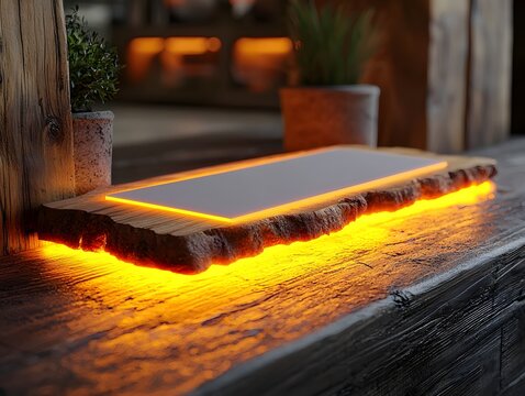 Glowing farewell message board with blank gift card