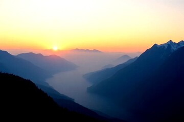 "Enigmatic Mountain Sunrise with Ocean of Clouds"