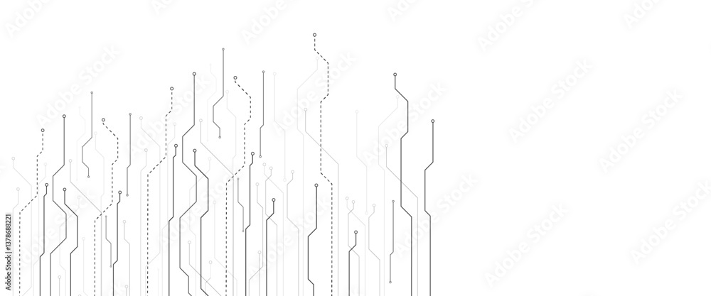 Poster Vectors Abstract connecting lines and dots. Social networking, network connection and global communication technology background
