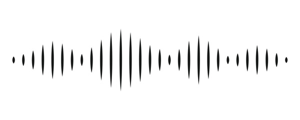 Black sound waves on white background - Music wave frequency or equaliser audio lines and digital voice volume visualisation vector set isolated illustrations 