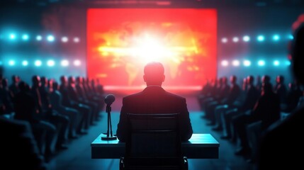 A dramatic news broadcast scene covering a major consumer boycott against tariffs