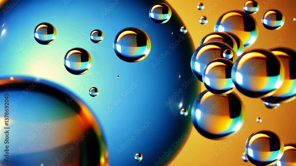 Aufkleber A close up of many small water droplets. The droplets are of different sizes and are scattered across the image