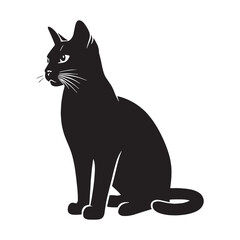 Graceful Burmese silhouette, a vision of feline perfection - Burmese illustration - Burmese vector - cat silhouette

