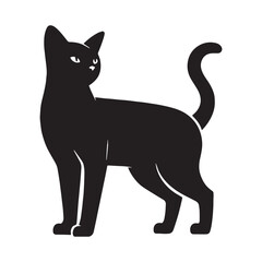 Elegant Burmese silhouette, a perfect depiction of feline grace - Burmese illustration - Burmese vector - cat silhouette

