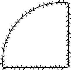 Quadrant Frame wreath simple shape vector Leaves border floral photo frame romantic Botanical Branches decoration