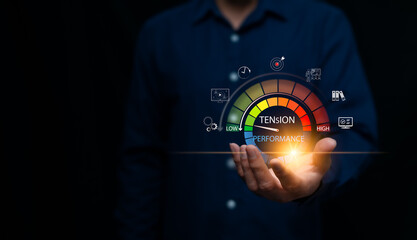 Reduce work tension to increase work efficiency and increase personnel potential. The pressure gauge graph is in the green zone, which is in a safe range. Personnel management controls your stress.