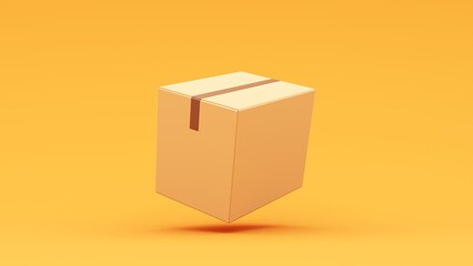 Obraz premium Sealed cardboard box for delivery of orders, goods, items around the world - 3d render. Delivery concept, parcel, mail, online order. Transportation and logistics.