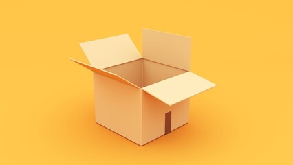 Sealed cardboard box for delivery of orders, goods, items around the world - 3d render. Delivery concept, parcel, mail, online order. Transportation and logistics.