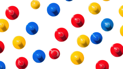 Pin, push pin, magnetic push pin on white background