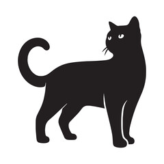 Sleek Chartreux silhouette, capturing the essence of feline poise - Chartreux illustration - Chartreux vector - cat silhouette

