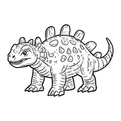Dinosaur cartoon illustration coloring page or kids