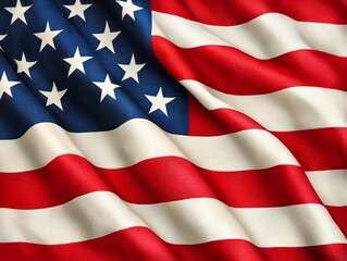 Obraz premium Dramatic Close Up of a Waving American Flag United States Photography Outdoor Low Angle National Pride and Identity