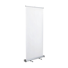 Blank retractable banner stand, isolated on white.