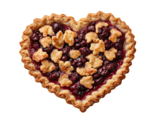 Heart shaped berry pie for special celebrations and gatherings, cut out