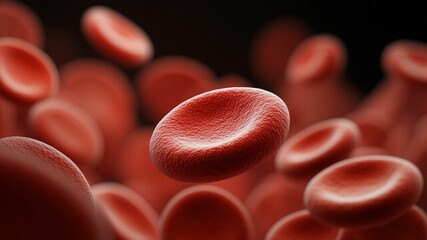red blood cells flowing through vein
