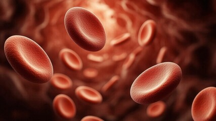 red blood cells flowing through vein