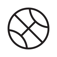 Minimalistic Outline Illustration of a Basketball in Black Line Art Style