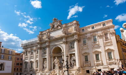 Obraz premium View of Rome Trevi Fountain (Fontana di Trevi) in Rome, Italy