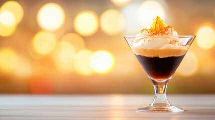 Affogato Coffee Dessert, Delicious affogato with vanilla ice cream and espresso