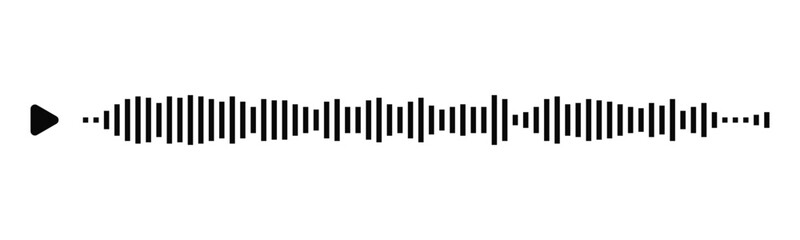 Black sound waves on white background - Music wave frequency or equaliser audio lines and digital voice volume visualisation vector set isolated illustrations 