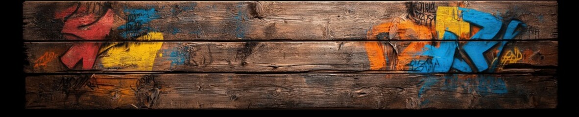 Fototapeta premium A wooden board with graffiti on it