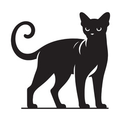 Obraz premium Majestic Devon Rex silhouette, embodying agility and beauty - Devon Rex illustration - Devon Rex vector - cat silhouette