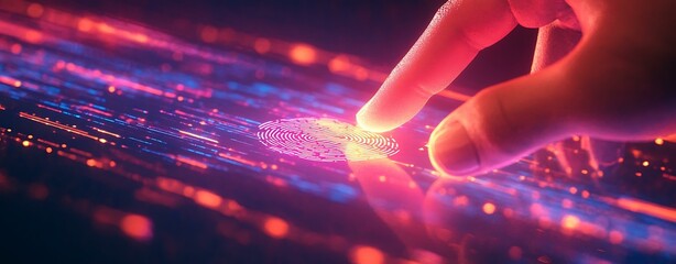 Fingerprint scan for biometric login in digital banking account accessibility app