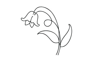 Elegant SingleLine Drawing of a Drooping Bell Flower