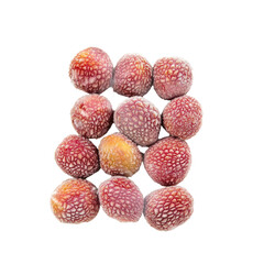 Frozen Lychee Fruits on transparent background