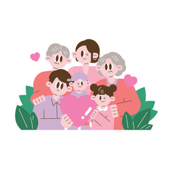 Happy Family Portrait A Heartfelt Illustration of Love and Togetherness cute illustration