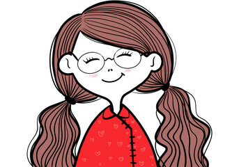 girl wears red clothe