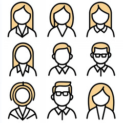 set of business people