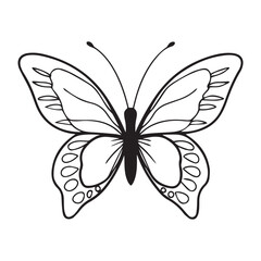 butterfly silhouette vector icon design with a white background