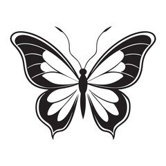 butterfly silhouette vector icon design with a white background