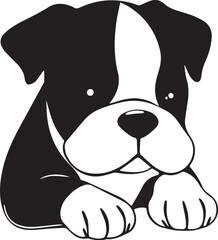 Boxer puppy. Hand drawn vector illustration