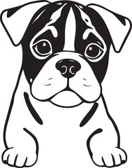 Boxer puppy. Hand drawn vector illustration